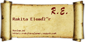 Rakita Elemér névjegykártya